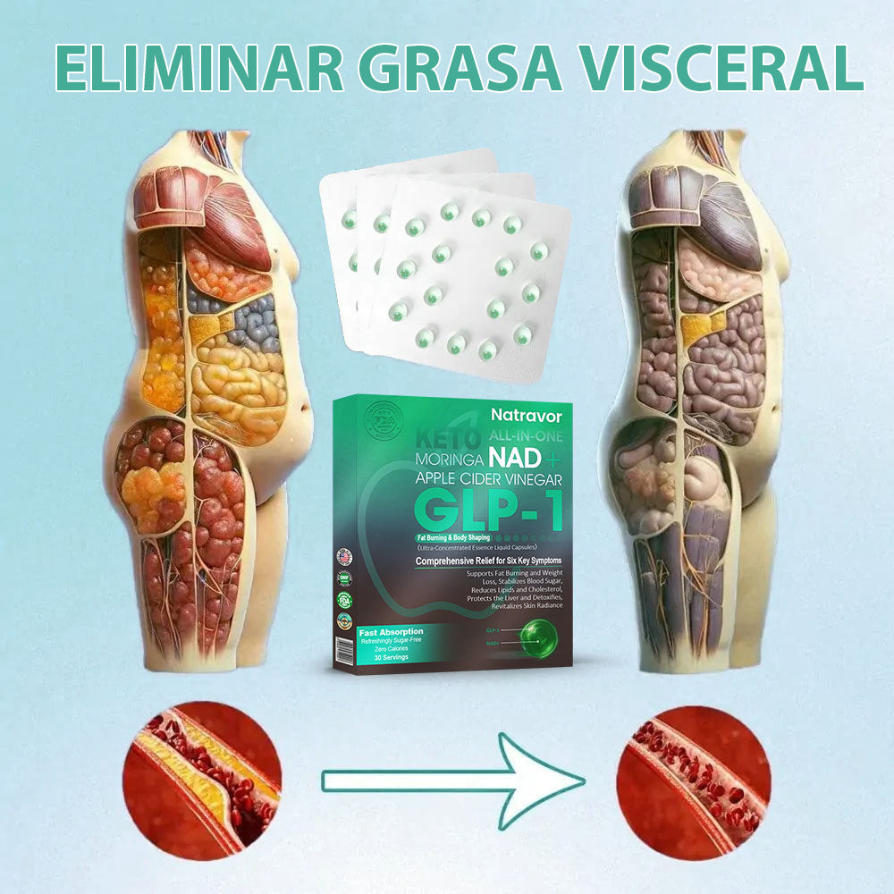 [Tienda oficial] Natravor® GLP-1 Slimming Essence Pearls 🍏｜Triple acción: NAD⁺, moringa y vinagre de manzana｜⚡ Quema rápida de grasa y equilibrio metabólico｜Avalado por expertos en investigación de la obesidad
