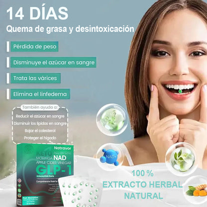 [Tienda oficial] Natravor® GLP-1 Slimming Essence Pearls 🍏｜Triple acción: NAD⁺, moringa y vinagre de manzana｜⚡ Quema rápida de grasa y equilibrio metabólico｜Avalado por expertos en investigación de la obesidad