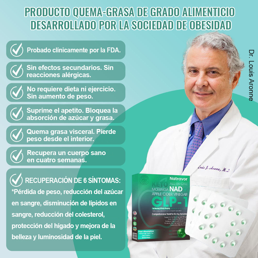 [Tienda oficial] Natravor® GLP-1 Slimming Essence Pearls 🍏｜Triple acción: NAD⁺, moringa y vinagre de manzana｜⚡ Quema rápida de grasa y equilibrio metabólico｜Avalado por expertos en investigación de la obesidad